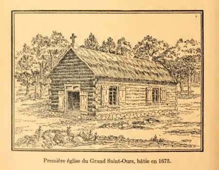 Croquis de la première église de St-Ours