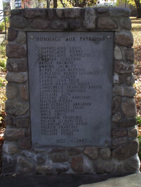 Monument aux Patriotes de St-Ours décédés en 1837